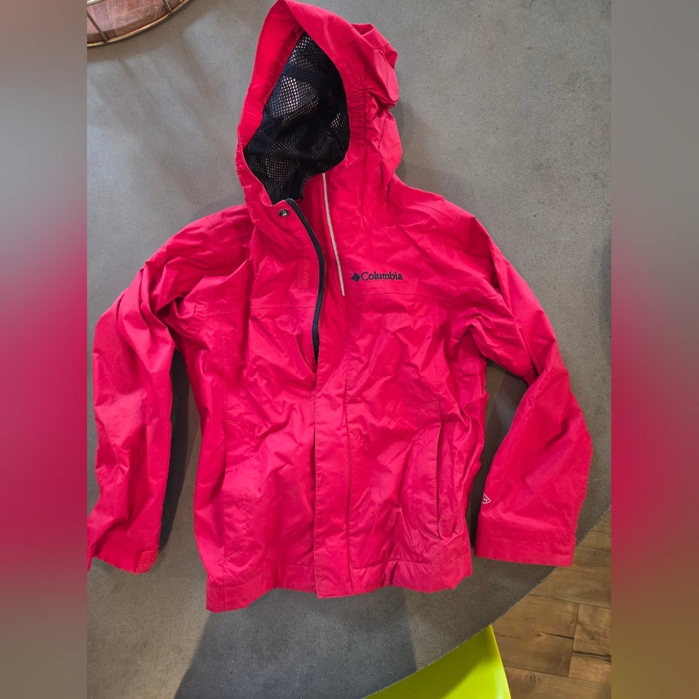 Columbia Youth xxs Rain Jacket Windbreaker Red